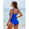 imageBlooming Jelly Womens One Piece Swimsuit Slimming Modest Bathing Suit Full Coverage Ruffle Swim Suits 2025 SwimwearBlue