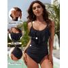 imageBlooming Jelly Womens One Piece Swimsuit Tummy Control Bathing Suit Modest Cute Slimming Flattering Ruffle Ladies SwimwearBlack