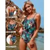 imageBlooming Jelly Womens One Piece Swimsuit Tummy Control Bathing Suit Modest Cute Slimming Flattering Ruffle Ladies SwimwearBlack Floral