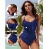 imageBlooming Jelly Womens One Piece Swimsuit Tummy Control Bathing Suit Modest Cute Slimming Flattering Ruffle Ladies SwimwearBlue