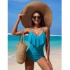 imageBlooming Jelly Womens One Piece Swimsuit Tummy Control Bathing Suit Modest Cute Slimming Flattering Ruffle Ladies SwimwearBrilliant Blue