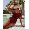 imageBlooming Jelly Womens One Piece Swimsuit Tummy Control Bathing Suit Modest Cute Slimming Flattering Ruffle Ladies SwimwearCrimson Red