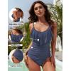 imageBlooming Jelly Womens One Piece Swimsuit Tummy Control Bathing Suit Modest Cute Slimming Flattering Ruffle Ladies SwimwearDusty Blue