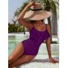 imageBlooming Jelly Womens One Piece Swimsuit Tummy Control Bathing Suit Modest Cute Slimming Flattering Ruffle Ladies SwimwearPurple