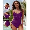 imageBlooming Jelly Womens One Piece Swimsuit Tummy Control Bathing Suit Modest Cute Slimming Flattering Ruffle Ladies SwimwearPurple