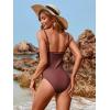imageBlooming Jelly Womens One Piece Swimsuit Tummy Control Bathing Suit Modest Cute Slimming Flattering Ruffle Ladies SwimwearRose Brown