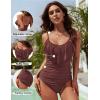 imageBlooming Jelly Womens One Piece Swimsuit Tummy Control Bathing Suit Modest Cute Slimming Flattering Ruffle Ladies SwimwearRose Brown
