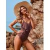 imageBlooming Jelly Womens One Piece Swimsuit Tummy Control Bathing Suit Modest Cute Slimming Flattering Ruffle Ladies SwimwearRose Brown
