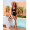 imageBlooming Jelly Womens One Piece Swimsuits Push Up Tummy Control Bathing Suit Cutout Ruched Slimming Swim Suits 2025Black