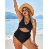 imageBlooming Jelly Womens One Piece Swimsuits Push Up Tummy Control Bathing Suit Cutout Ruched Slimming Swim Suits 2025Black