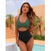 imageBlooming Jelly Womens One Piece Swimsuits Push Up Tummy Control Bathing Suit Cutout Ruched Slimming Swim Suits 2025Black Green