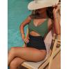 imageBlooming Jelly Womens One Piece Swimsuits Push Up Tummy Control Bathing Suit Cutout Ruched Slimming Swim Suits 2025Black Green