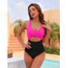 imageBlooming Jelly Womens One Piece Swimsuits Push Up Tummy Control Bathing Suit Cutout Ruched Slimming Swim Suits 2025Black Pink
