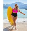 imageBlooming Jelly Womens One Piece Swimsuits Push Up Tummy Control Bathing Suit Cutout Ruched Slimming Swim Suits 2025Black Pink