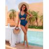 imageBlooming Jelly Womens One Piece Swimsuits Push Up Tummy Control Bathing Suit Cutout Ruched Slimming Swim Suits 2025Blue