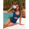 imageBlooming Jelly Womens One Piece Swimsuits Push Up Tummy Control Bathing Suit Cutout Ruched Slimming Swim Suits 2025Blue