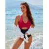 imageBlooming Jelly Womens One Piece Swimsuits Push Up Tummy Control Bathing Suit Cutout Ruched Slimming Swim Suits 2025Dark Red