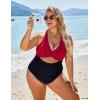imageBlooming Jelly Womens One Piece Swimsuits Push Up Tummy Control Bathing Suit Cutout Ruched Slimming Swim Suits 2025Dark Red