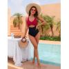 imageBlooming Jelly Womens One Piece Swimsuits Push Up Tummy Control Bathing Suit Cutout Ruched Slimming Swim Suits 2025Dark Red
