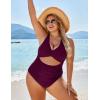 imageBlooming Jelly Womens One Piece Swimsuits Push Up Tummy Control Bathing Suit Cutout Ruched Slimming Swim Suits 2025Fuchsia