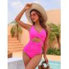 imageBlooming Jelly Womens One Piece Swimsuits Push Up Tummy Control Bathing Suit Cutout Ruched Slimming Swim Suits 2025Hot Pink