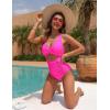imageBlooming Jelly Womens One Piece Swimsuits Push Up Tummy Control Bathing Suit Cutout Ruched Slimming Swim Suits 2025Hot Pink