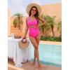 imageBlooming Jelly Womens One Piece Swimsuits Push Up Tummy Control Bathing Suit Cutout Ruched Slimming Swim Suits 2025Hot Pink