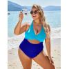 imageBlooming Jelly Womens One Piece Swimsuits Push Up Tummy Control Bathing Suit Cutout Ruched Slimming Swim Suits 2025Lake Royal Blue