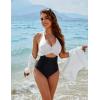 imageBlooming Jelly Womens One Piece Swimsuits Push Up Tummy Control Bathing Suit Cutout Ruched Slimming Swim Suits 2025White  Black
