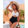 imageBlooming Jelly Womens One Piece Swimsuits Push Up Tummy Control Bathing Suit Cutout Ruched Slimming Swim Suits 2025White  Black
