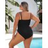 imageBlooming Jelly Women Plus Size One Piece Swimsuit Tummy Control Bathing Suit Ruched Drawstring Swim Suit Modest SwimwearBlack