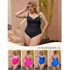 imageBlooming Jelly Womens One Piece Swimsuit Tummy Control Bathing Suit Modest Slimming Swim Suits Twist Front SwimwearDark Cyan and Green