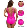 imageBlooming Jelly Womens One Piece Swimsuit Tummy Control Bathing Suit Modest Slimming Swim Suits Twist Front SwimwearHot Pink and Pink