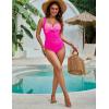 imageBlooming Jelly Womens One Piece Swimsuit Tummy Control Bathing Suit Modest Slimming Swim Suits Twist Front SwimwearHot Pink and Pink