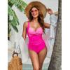 imageBlooming Jelly Womens One Piece Swimsuit Tummy Control Bathing Suit Modest Slimming Swim Suits Twist Front SwimwearHot Pink and Pink