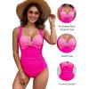 imageBlooming Jelly Womens One Piece Swimsuit Tummy Control Bathing Suit Modest Slimming Swim Suits Twist Front SwimwearHot Pink and Pink