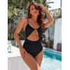 imageBlooming Jelly Womens One Piece Swimsuit Tummy Control Bathing Suit Sexy Flattering Cheeky High Cut Out Cute Ladies SwimwearBlack