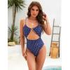 imageBlooming Jelly Womens One Piece Swimsuit Tummy Control Bathing Suit Sexy Flattering Cheeky High Cut Out Cute Ladies SwimwearCoastal Polka Dot