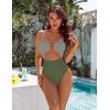 imageBlooming Jelly Womens One Piece Swimsuit Tummy Control Bathing Suit Sexy Flattering Cheeky High Cut Out Cute Ladies SwimwearOlive Green
