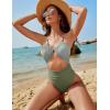 imageBlooming Jelly Womens One Piece Swimsuit Tummy Control Bathing Suit Sexy Flattering Cheeky High Cut Out Cute Ladies SwimwearOlive Green