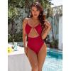 imageBlooming Jelly Womens One Piece Swimsuit Tummy Control Bathing Suit Sexy Flattering Cheeky High Cut Out Cute Ladies SwimwearRed