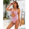 imageBlooming Jelly Womens One Piece Swimsuit Tummy Control Bathing Suit Sexy Flattering Cheeky High Cut Out Cute Ladies SwimwearRed Gingham
