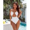 imageBlooming Jelly Womens One Piece Swimsuit Tummy Control Bathing Suit Sexy Flattering Cheeky High Cut Out Cute Ladies SwimwearWhite