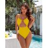 imageBlooming Jelly Womens One Piece Swimsuit Tummy Control Bathing Suit Sexy Flattering Cheeky High Cut Out Cute Ladies SwimwearYellow