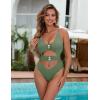 imageBlooming Jelly Womens One Piece Swimsuits O Ring Cheeky Bathing Suit Sexy Cut Out Swim Suit High Cut Cute Swimwear 2025Army Green