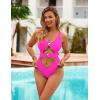 imageBlooming Jelly Womens One Piece Swimsuits O Ring Cheeky Bathing Suit Sexy Cut Out Swim Suit High Cut Cute Swimwear 2025Hot Pink