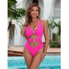 imageBlooming Jelly Womens One Piece Swimsuits O Ring Cheeky Bathing Suit Sexy Cut Out Swim Suit High Cut Cute Swimwear 2025Hot Pink