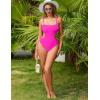 imageBlooming Jelly Womens Sexy One Piece Swimsuit Cut Out Backless Monokini Swimsuits Scoop Neck Cheeky Bathing SuitHot Pink