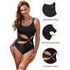 imageBlooming Jelly Womens Sexy One Piece Swimsuit Cut Out Monokini Swimsuits Slimming Bathing Suit Cheeky High Cut SwimwearBlack