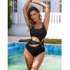 imageBlooming Jelly Womens Sexy One Piece Swimsuit Cut Out Monokini Swimsuits Slimming Bathing Suit Cheeky High Cut SwimwearBlack